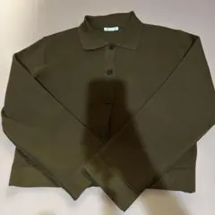 GU ブラウン 長袖襟付きニット L