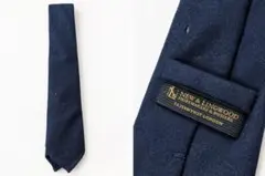 NEW & LINGWOOD ネクタイ ネイビー 無地 英国ブランド 訳あり