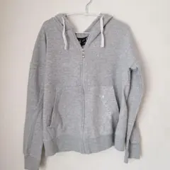 グレー ジップアップフーディ Lサイズ パーカー 上着