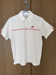 adidas■白×赤■レディース■半袖ポロシャツ■汚れ部ご確認くださいませ