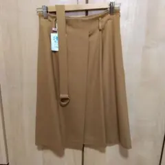 ウール巻きスカート風 ひざ丈スカート　日本製