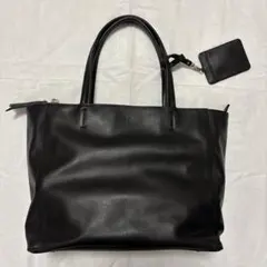 takeo kikuchiブラックレザートートバッグ