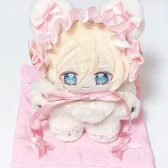 フープ付き 10cm ぬい服 にじはぺ ドット おすわり ヘッドドレス