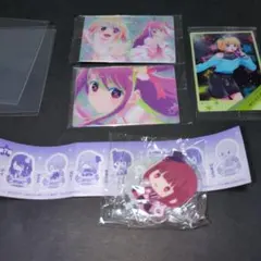 推しの子 ウエハースカード3種＆有馬かなアクリルスタンド カードスリーブ3枚付き