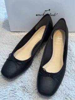 enchanted 晴雨兼用リボンローヒールパンプス24.5cm