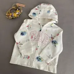 babyGAP 花柄 ジップアップパーカー 18-24m 90cm くま耳