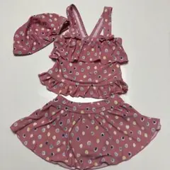 ★ブランシェス　可愛いピンク　水玉　水着　90㎝　帽子付き★