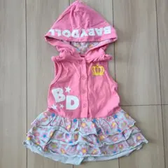 80センチ　ベビードール　ワンピース　フード付き