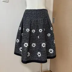 エムズグレイシー　ふんわりツイードスカート　フラワーモチーフ　サイズ38