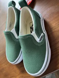 VANS グリーンスリッポン　新品未使用タグつき14センチ
