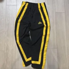 adidas スナップボタンパンツ ブラック/イエロー