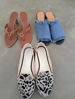 パンプス　サンダル　突っ掛け　3足セット