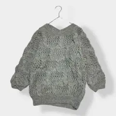 interhouse インターハウス ドルマン ローゲージ ウールニット グレー