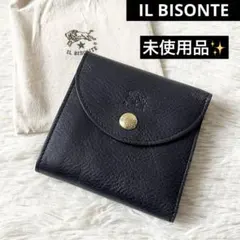 未使用✨IL BISONTE イルビゾンテ　レザー　折り財布ネイビーのサムネイル