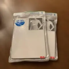 ユニクロ　エアリズムシルクブレンドUVカット クルーネック T ホワイト 2枚