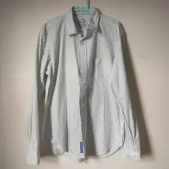 柄シャツ 長袖白黒