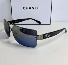 CHANEL シャネル サングラス パンチング ココマーク ブラック GD金具