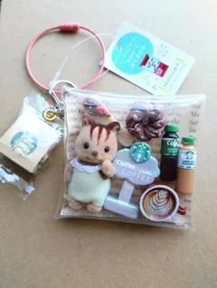 ガチャ詰めポーチ　カフェ　シルバニア　キャンディバッグキーホルダー
