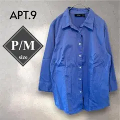 APT.9 アプトナイン 7分袖シャツ ブラウス P/M（M相当） ブルー