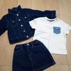【美品】COMME CA　デニム　ジャケット　スカート　Tシャツ