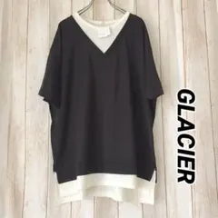 【未使用】GLACIER Vネック フェイクレイヤード 半袖Tシャツのサムネイル