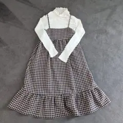 branshes チェック柄　ワンピース　タートル 140
