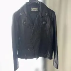 ブラック レザー ライダースジャケット