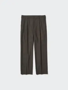 1回着 ユニクロ タックワイドパンツ（ブラッシュドツイル) ブラウン M