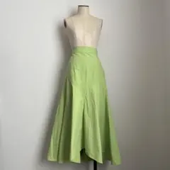 ジーナシス　ライトグリーン マーメイドフレアロングスカート