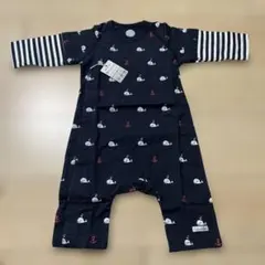Combi mini ラップクラッチ 60-70cm カバーオール　くじら柄