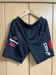 asics バレーボールパンツ 黒/赤