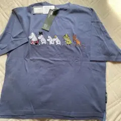 BASECONTROL ムーミン 刺繍 Tシャツ ブルーのサムネイル