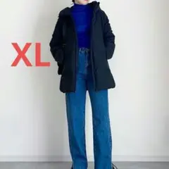 ユニクロ ストレッチシームレスダウンショートコート ブラック XL 大きいサイズ