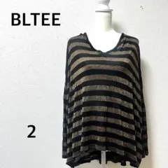 BLTEE レイビームス　Tシャツ　長袖カットソー　ゆったり　レーヨン　ボーダーのサムネイル