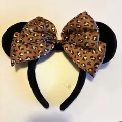 レオパード柄リボン耳カチューシャ