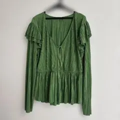 美品　ZARAザラ　フリル付き長袖ブラウス