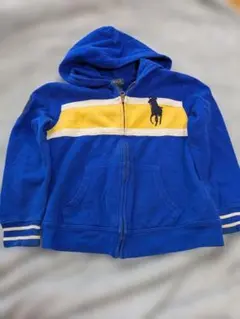 120 POLO　RALPH　LAUREN青いフード付きパーカー
