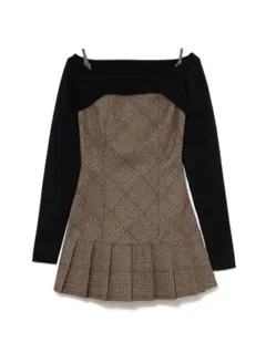 andmary Selena check mini dress