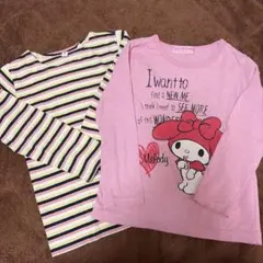 長袖 ロンT マイメロ ボーダー 2枚セット 120
