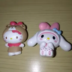 カプセルトイ シナモロールなりきりマイメロディ✽タイニーチャム被り物キティ