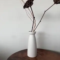 花瓶② 石膏のようなマットな陶器の花器 白　胡粉　北欧モダン シンプルのサムネイル