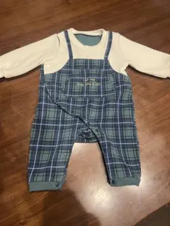 チェック柄ロンパース 60-70cm 冬物