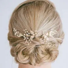 ヘッドドレス　ヘアアクセサリー　結婚式　パール　リーフ　ウエディング　成人式