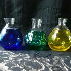 レトロ色付き小瓶グラス