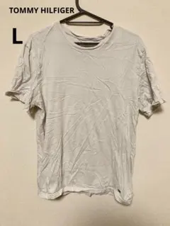 TOMMY HILFIGER ホワイト 薄いグレーTシャツ 【L】メンズ 古着