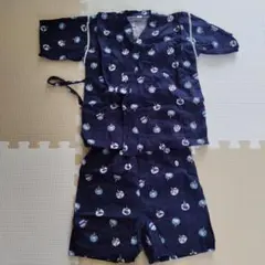 甚平 110cm うちわ恐竜柄 ネイビー