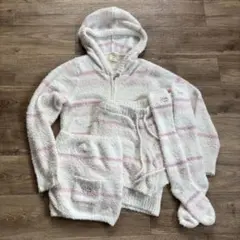 ジェラートピケ ボーダー　パーカーパンツセットアップ 靴下 腹巻き