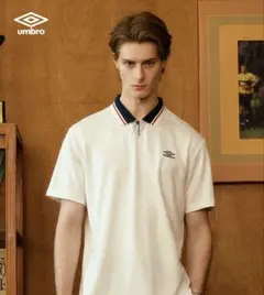 umbro ホワイト ポロシャツ