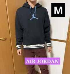 ジョーダン フーディ プルオーバースウェットパーカー M 刺繍ロゴ ブラック 黒