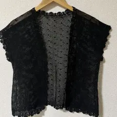 カーディガン　ボレロ　黒　ショート丈　レース